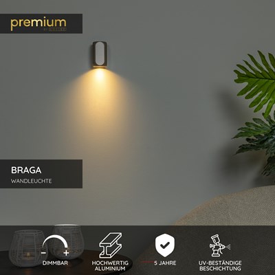 Lucide BRAGA - Wandleuchte - 1xGU10 - Kaffee | Premium